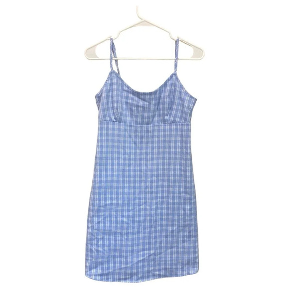 BRANDY MELVILLE John Galt Blue Plaid Colleen Mini Dress - Picture 4 of 9